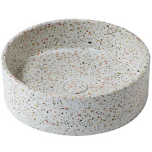 Round 390mm Terrazzo Above Counter Basin With 32mm Waste